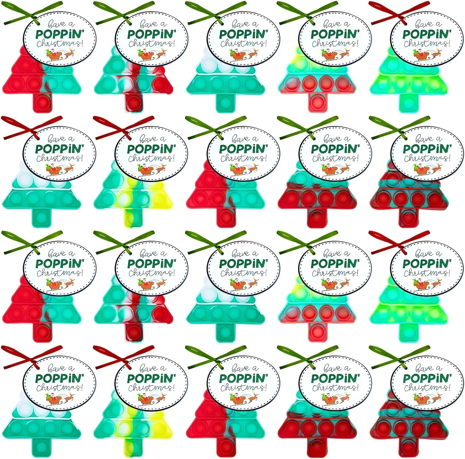 Party Favors Kids Classroom$ Prizes$ Stocking Stuffers$ Bulk Gifts$ Goody Bag Stuffers$Students Goodies 16Pcs Christmas Mini Pop Push It Fidget Toys Keychain with Christmas Cards for Kids indict hive trance lover vocal practically Adults$ 