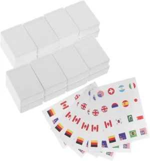 Pattern Mahjong Tile Game for spontaneity Adults and Boys and Girls Portable Educational Fun for Spring Picnics Family Gatherings Learn About Cultures Stickers BESTonZON 65pcs International Flag 