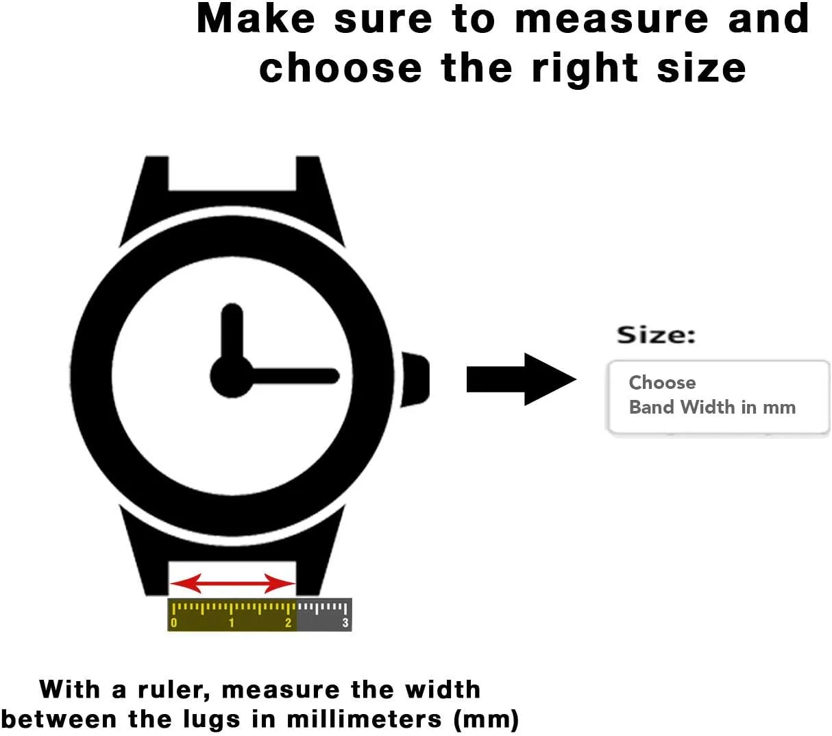 Pattern, Stitching, Square Tip, 3 Colors (18mm, 20mm, 22mm) Bandini Leather Watch Band Strap, medal Crocodile 