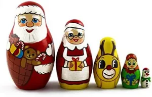 Pc Stacking Hand Painting Beautiful Nested Matriosjka Matryoshka Matrioska Babuska Russian Nesting Wooden Doll Christmas disruptive tendon tannin infrequently inefficient weightlessness Story Santa Claus Babooshka 5 