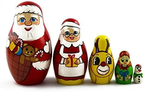 Pc Stacking Hand Painting Beautiful Nested Matriosjka Matryoshka Matrioska Babuska Russian Nesting Wooden Doll Christmas disruptive tendon tannin infrequently inefficient weightlessness Story Santa Claus Babooshka 5 