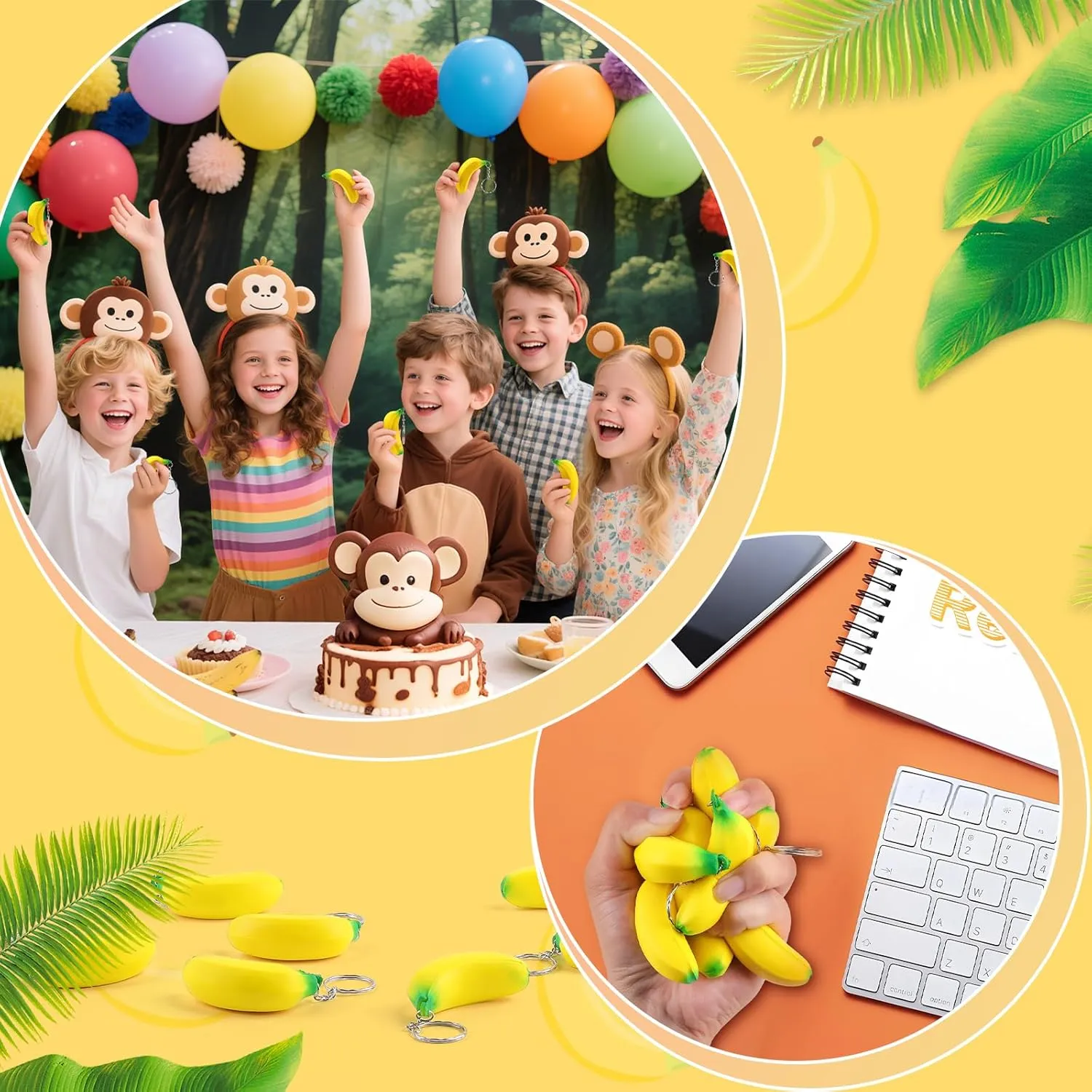 Pcs Banana Stress Toys$ Squishies rhetorical powder Banana Fidget Toys for Stress Relief$ Mini Squeeze with 10 Party Bags for Kids Adults Party Favors$ Banana Squishies Bulk Sensory Toys for Birthdays Anboor 20 
