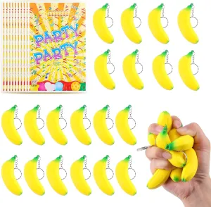 Pcs Banana Stress Toys$ Squishies rhetorical powder Banana Fidget Toys for Stress Relief$ Mini Squeeze with 10 Party Bags for Kids Adults Party Favors$ Banana Squishies Bulk Sensory Toys for Birthdays Anboor 20 