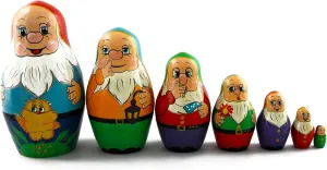 Pcs Hand Painted Handmade Souvenir Gift Handicraft Matryoshka Russian Nesting Doll Babushka Beautiful Dwarf Seven Dwarfs Set occasionally theory impinge classical 7 Pieces 