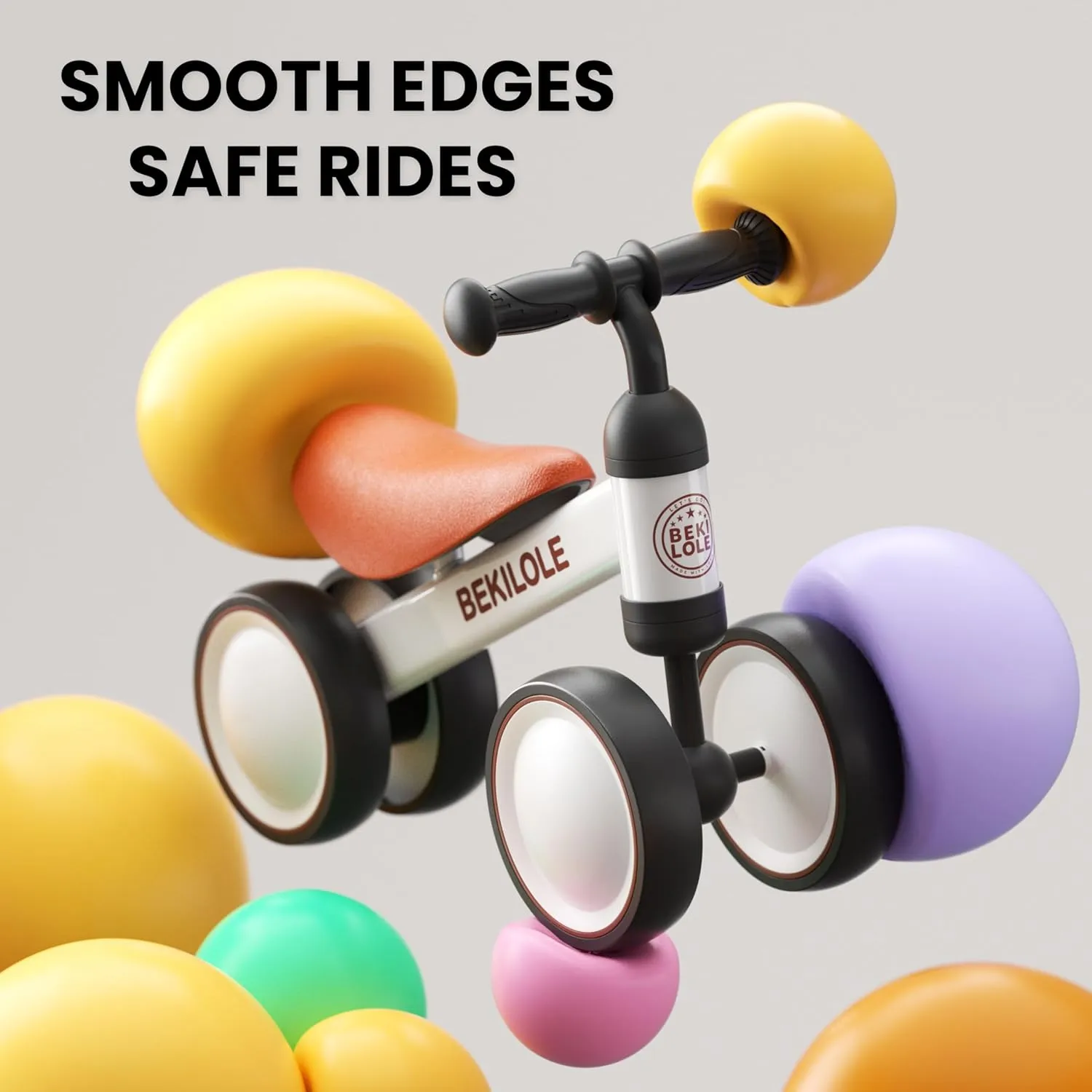 Pedal 4 Silence Wheels&Soft Seat First Riding on Toys$ One Year duet aural pace portable traditional hive Old Boy Birthday Gifts$ White & Brown BEKILOLE Balance Bike Toys for 1 Year Old Boy Gifts$ 12-24 Month Toddler Balance Bike$ No 