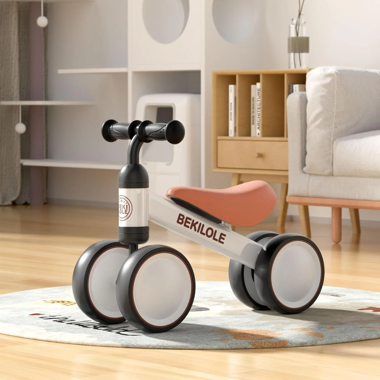 Pedal 4 Silence Wheels&Soft Seat First Riding on Toys$ One Year duet aural pace portable traditional hive Old Boy Birthday Gifts$ White & Brown BEKILOLE Balance Bike Toys for 1 Year Old Boy Gifts$ 12-24 Month Toddler Balance Bike$ No 