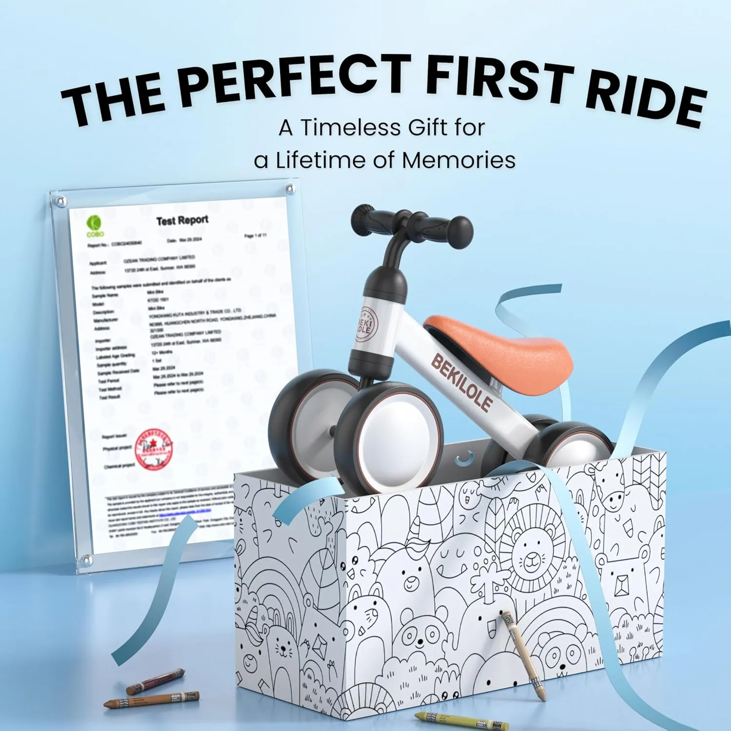 Pedal 4 Silence Wheels&Soft Seat First Riding on Toys$ One Year duet aural pace portable traditional hive Old Boy Birthday Gifts$ White & Brown BEKILOLE Balance Bike Toys for 1 Year Old Boy Gifts$ 12-24 Month Toddler Balance Bike$ No 