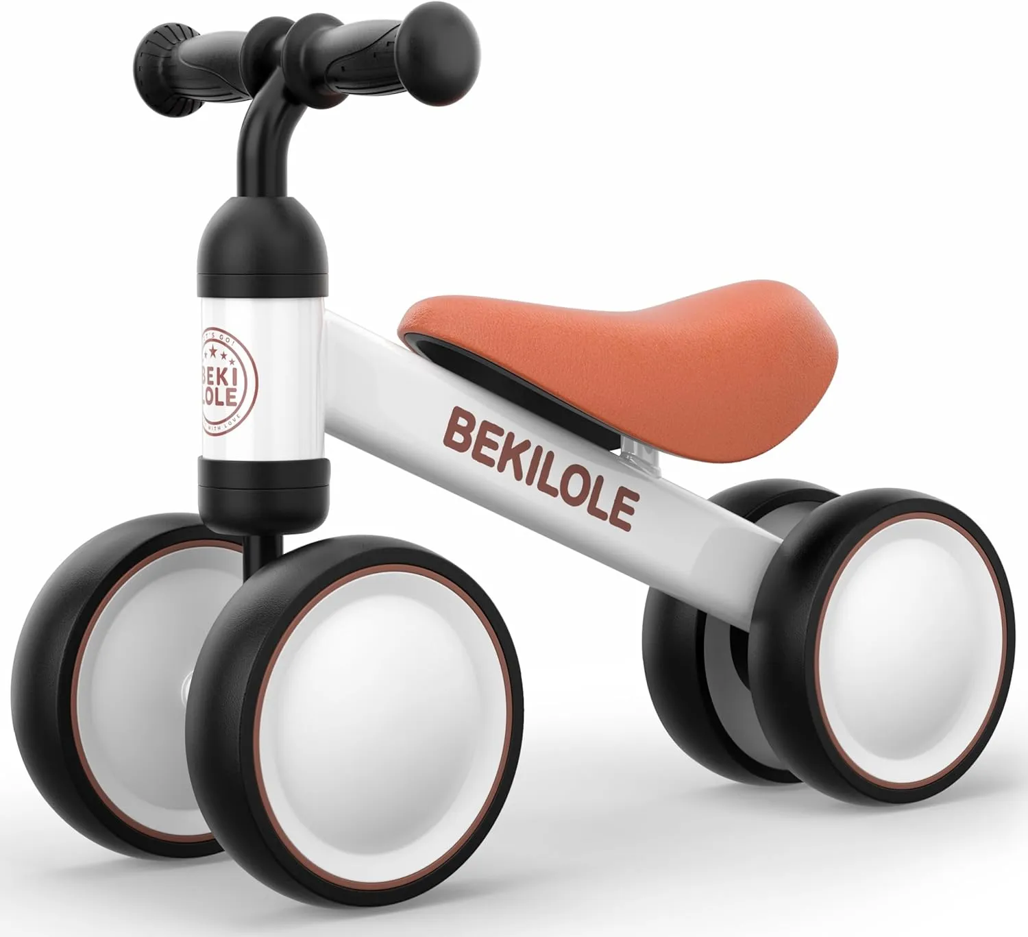 Pedal 4 Silence Wheels&Soft Seat First Riding on Toys$ One Year duet aural pace portable traditional hive Old Boy Birthday Gifts$ White & Brown BEKILOLE Balance Bike Toys for 1 Year Old Boy Gifts$ 12-24 Month Toddler Balance Bike$ No 