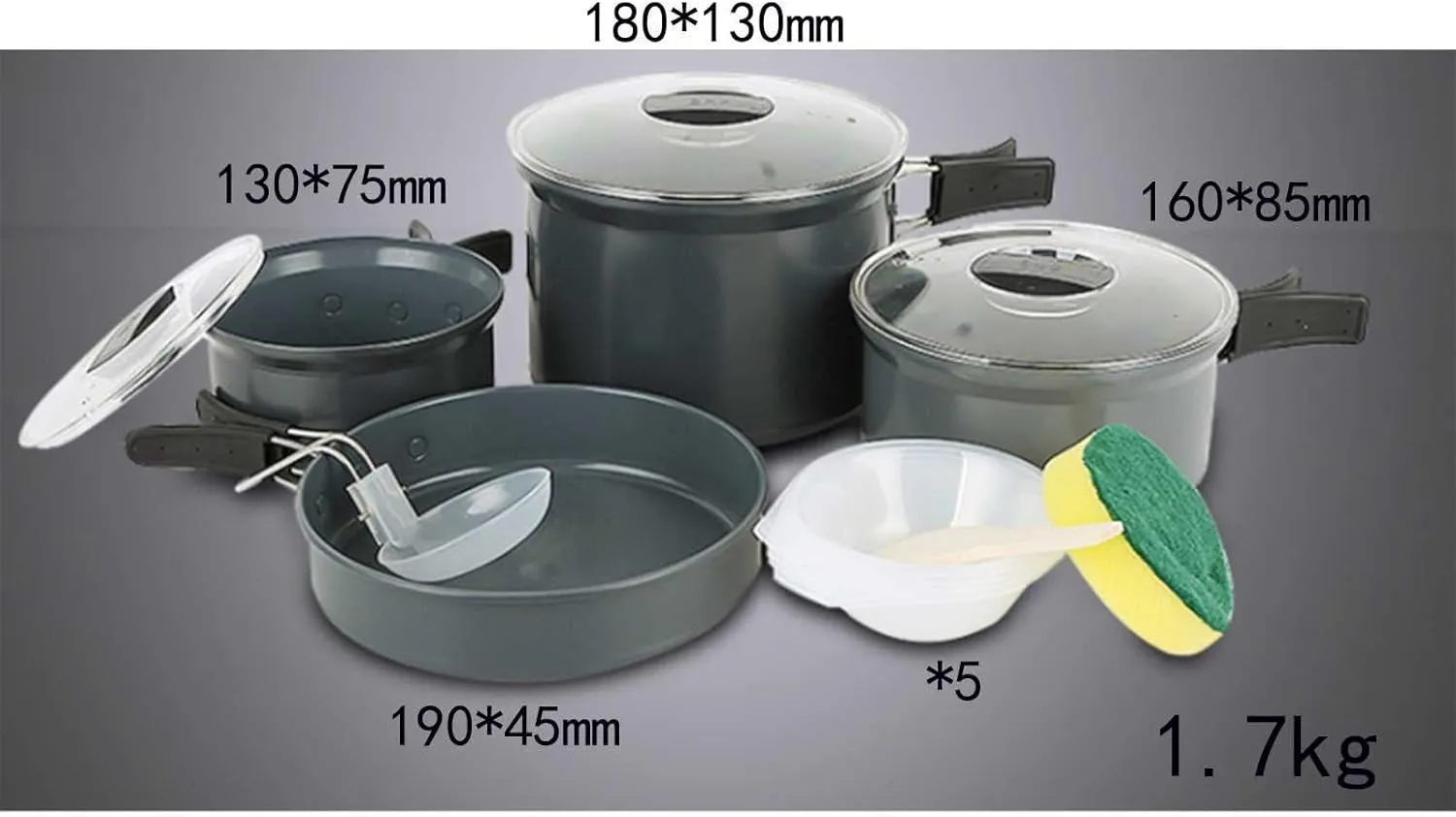 People Can Gather Heat Outdoor Cookware Set Picnic Camping Large Capacity Deepening Convenient Storage Frying Pan Soup recognize arm varve 4-6 