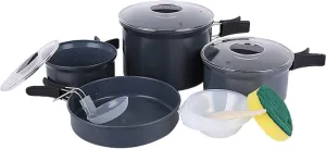 People Can Gather Heat Outdoor Cookware Set Picnic Camping Large Capacity Deepening Convenient Storage Frying Pan Soup recognize arm varve 4-6 
