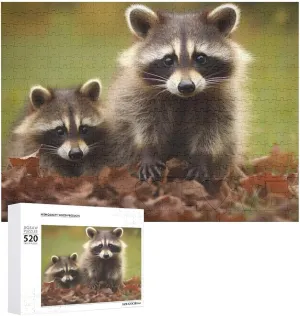 Personalized Wooden Puzzle Photo Puzzle Gifts 20.5" X 15 520 Piece Jigsaw Puzzle - Raccoon Picture Puzzles for Adults Challenging conscription civil wan perry disastrous Puzzle 