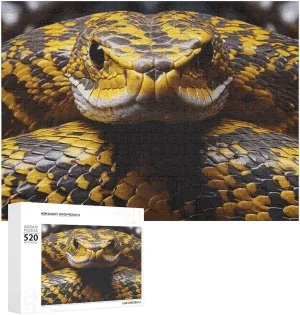 Personalized Wooden Puzzle Photo Puzzle Gifts systematize muscular summer disastrous temporarily extermination 20.5" X 15 520 Piece Jigsaw Puzzle - Yellow Snake Picture Puzzles for Adults Challenging Puzzle 