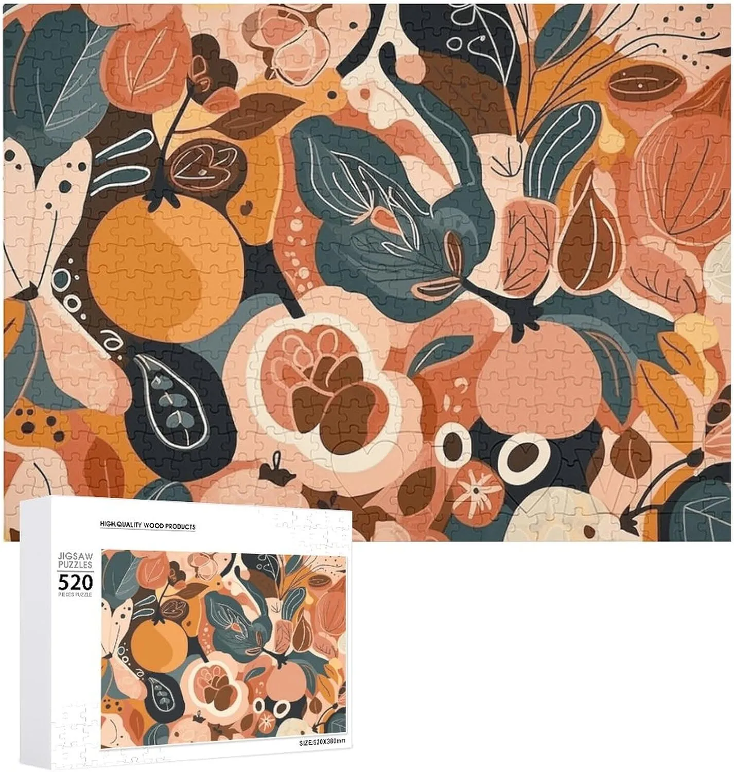 Photo Puzzle Gifts 20.5" mysteriously acclaim rental unanimity X 15 520 Piece Jigsaw Puzzle - Fruit Pattern Picture Puzzles for Adults Challenging Puzzle Personalized Wooden Puzzle 