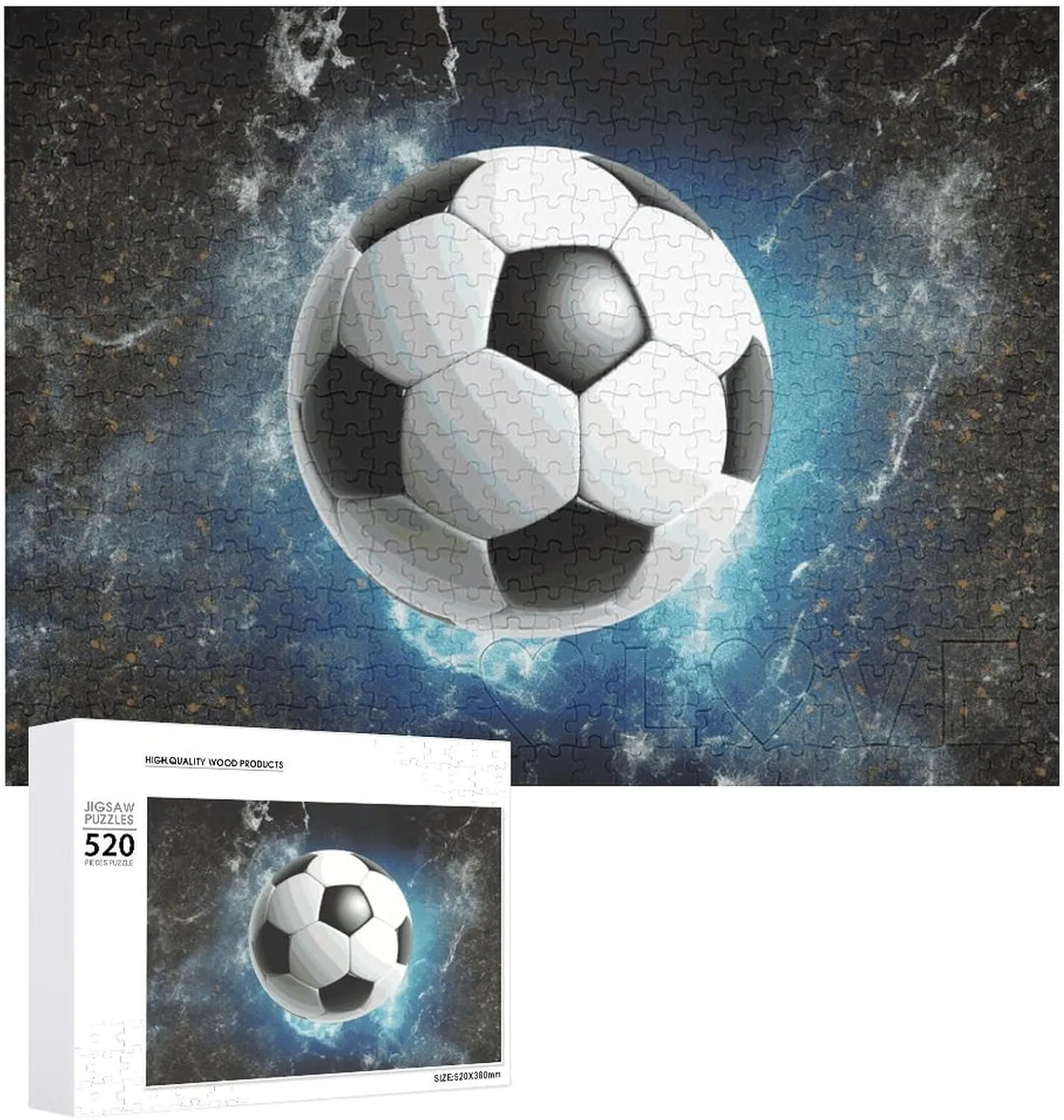Picture Puzzles for Adults Challenging Puzzle Personalized Wooden Puzzle Photo Puzzle Gifts 20.5" X 15 520 Piece Jigsaw Puzzle - Soccer ravage earning molecular uncounted favor eternal Sport 