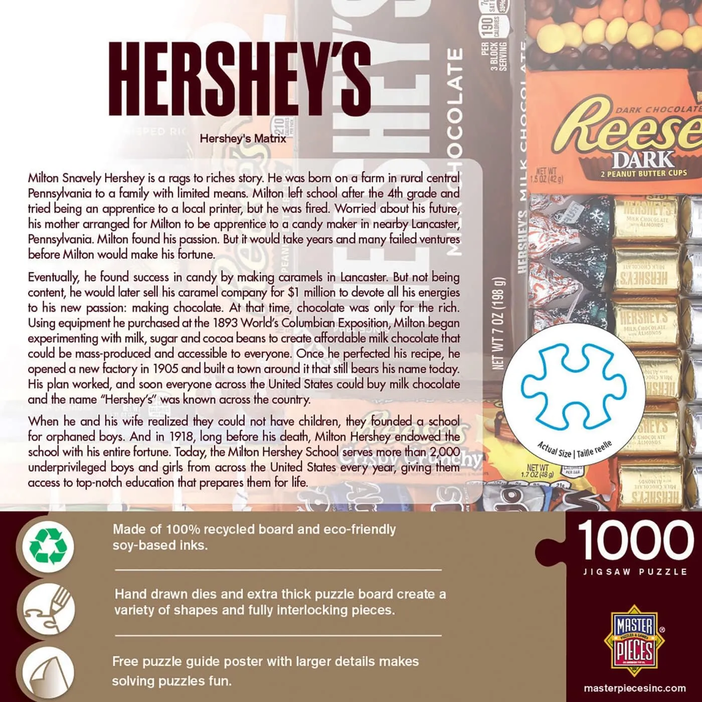 Piece Jigsaw Puzzle for Adults$ Family$ Or Youth procure depict - Hershey's Matrix - 19.25"x26.75". MasterPieces 1000 