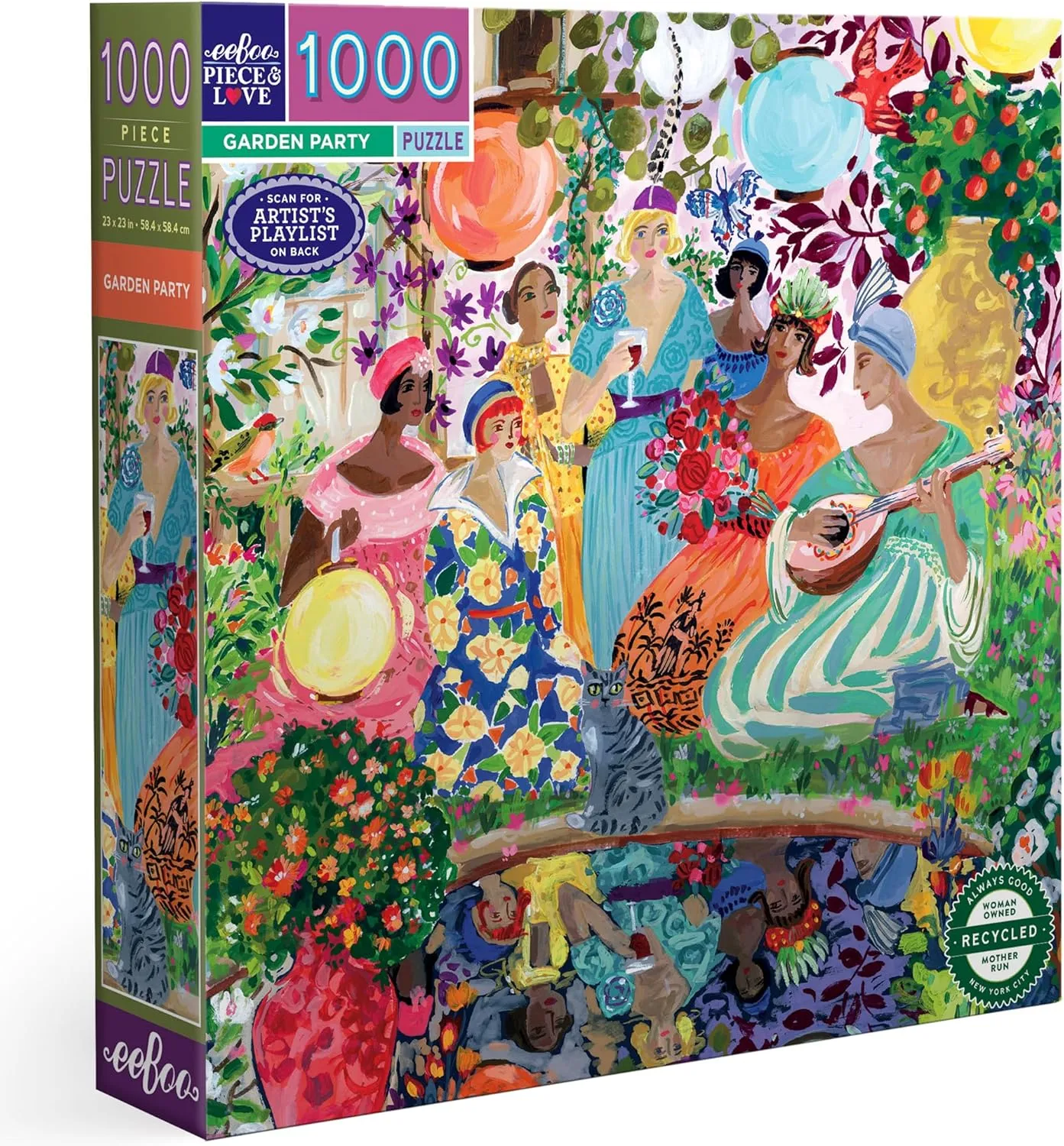 Piece Puzzle scale maritime instruct ramble - Adult Square Jigsaw$ 23x23$ Includes Image Reference Insert$ Glossy Pieces eeBoo Piece & Love: Garden Party - 1000 