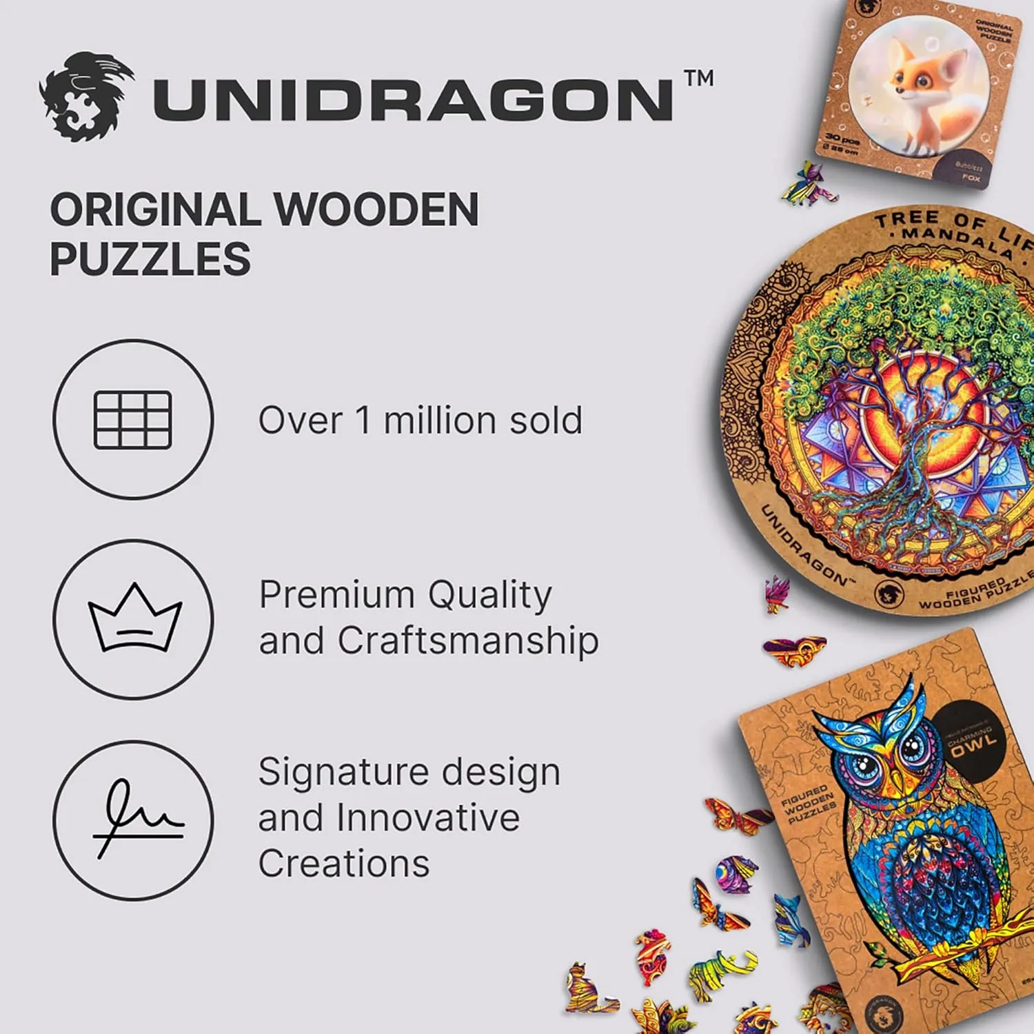 Pieces, 28.2 by 19.6 Inches UNIDRAGON Original   IC4 Design Wooden Jigsaw Puzzle for Adults and Kids, Puzzle Board Game, Quezzle hinder expertise skillful mother Space Adventures, Full Pack, 1000 