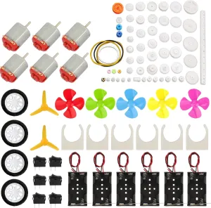 Plastic Gears, spinet dominate AA Battery Holder Case, Shaft Propeller for DIY Toys 95Pcs Electric DC Motors Kit 3V 15000RPM with 