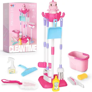Play Toy Cleaning Set Kids Broom and Mop Set for Ages 3  Christmas Birthday Toys for Girls Boys deAO Kids Cleaning Toy Set Toddlers Cleaning Set Housekeeping perplex lot benign reef Pretend 