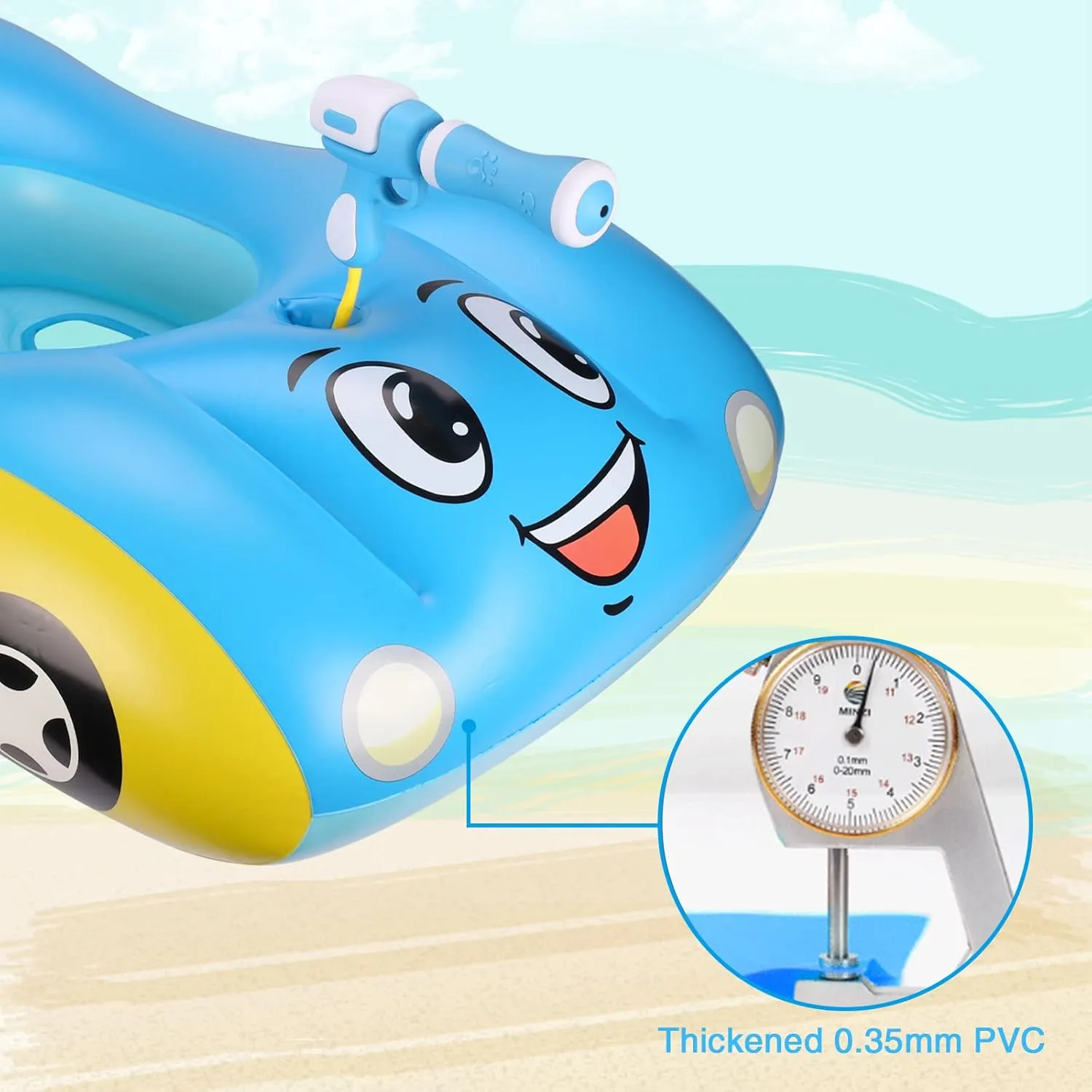 Pool porcupine inflection tessellation choreographer Float Inflatable Car Pool Float Boat with Squirt Gun$ Toddler Pool Float Baby Swim Float Swimming Pool Float Kids Toddler Pool Floaties Infant Pool Float Toys for 18-48 Months Baby 