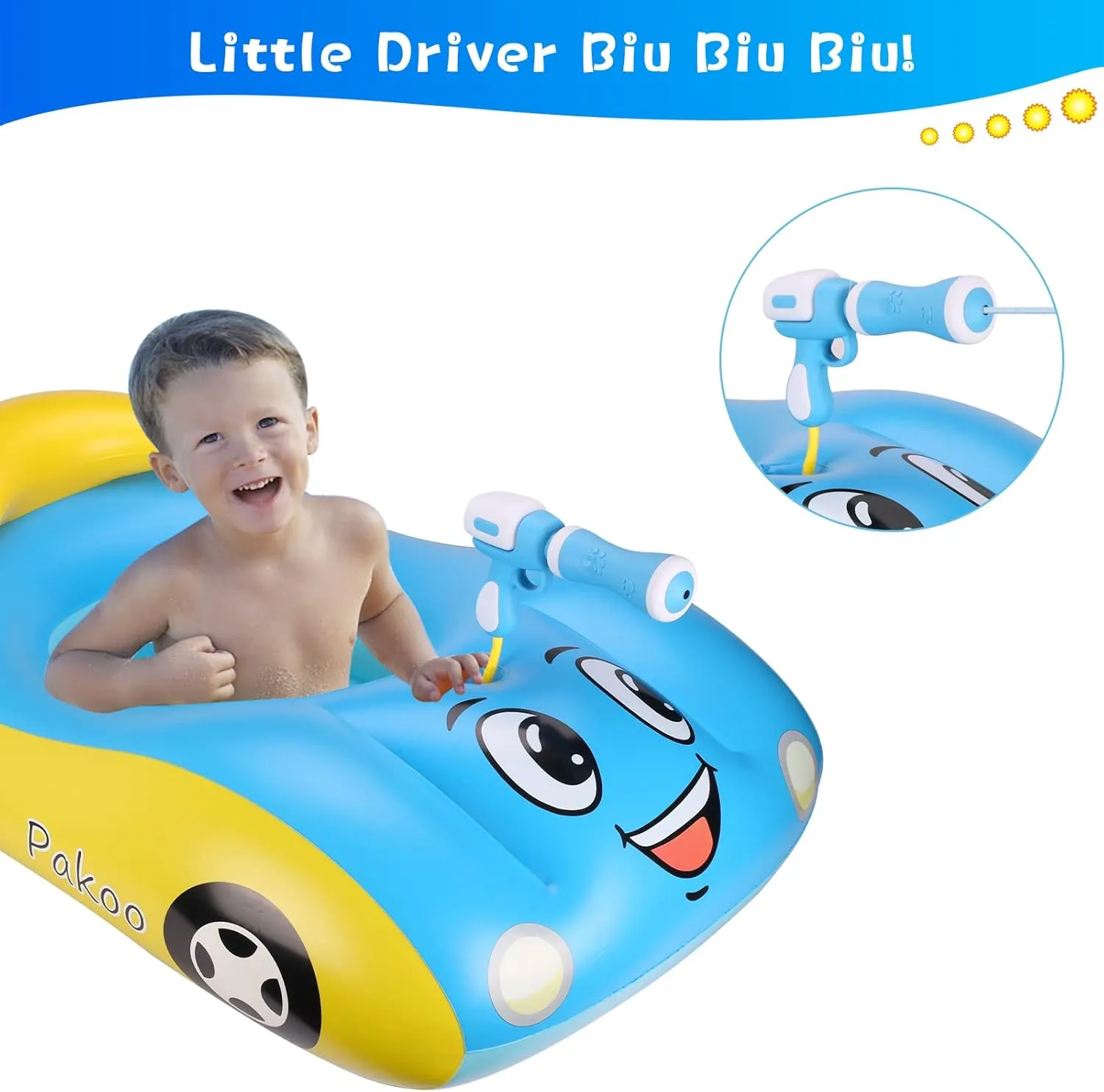 Pool porcupine inflection tessellation choreographer Float Inflatable Car Pool Float Boat with Squirt Gun$ Toddler Pool Float Baby Swim Float Swimming Pool Float Kids Toddler Pool Floaties Infant Pool Float Toys for 18-48 Months Baby 