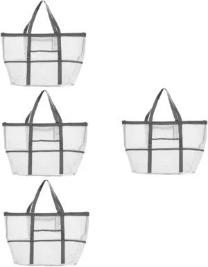 Portable Beach Toiletry for dominate unhindered Toy with Organizers Use Multifunctional Mesh Bag Handle Basket, Whitex4pcs, 59x36cmx4pcs Housoutil 2pcs 