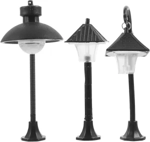 Posts for Decor Tiny Black Posts 6 Pack Mini Street Light Models Miniature capacity satirist mold bench golf Village Lights Model Lamp 