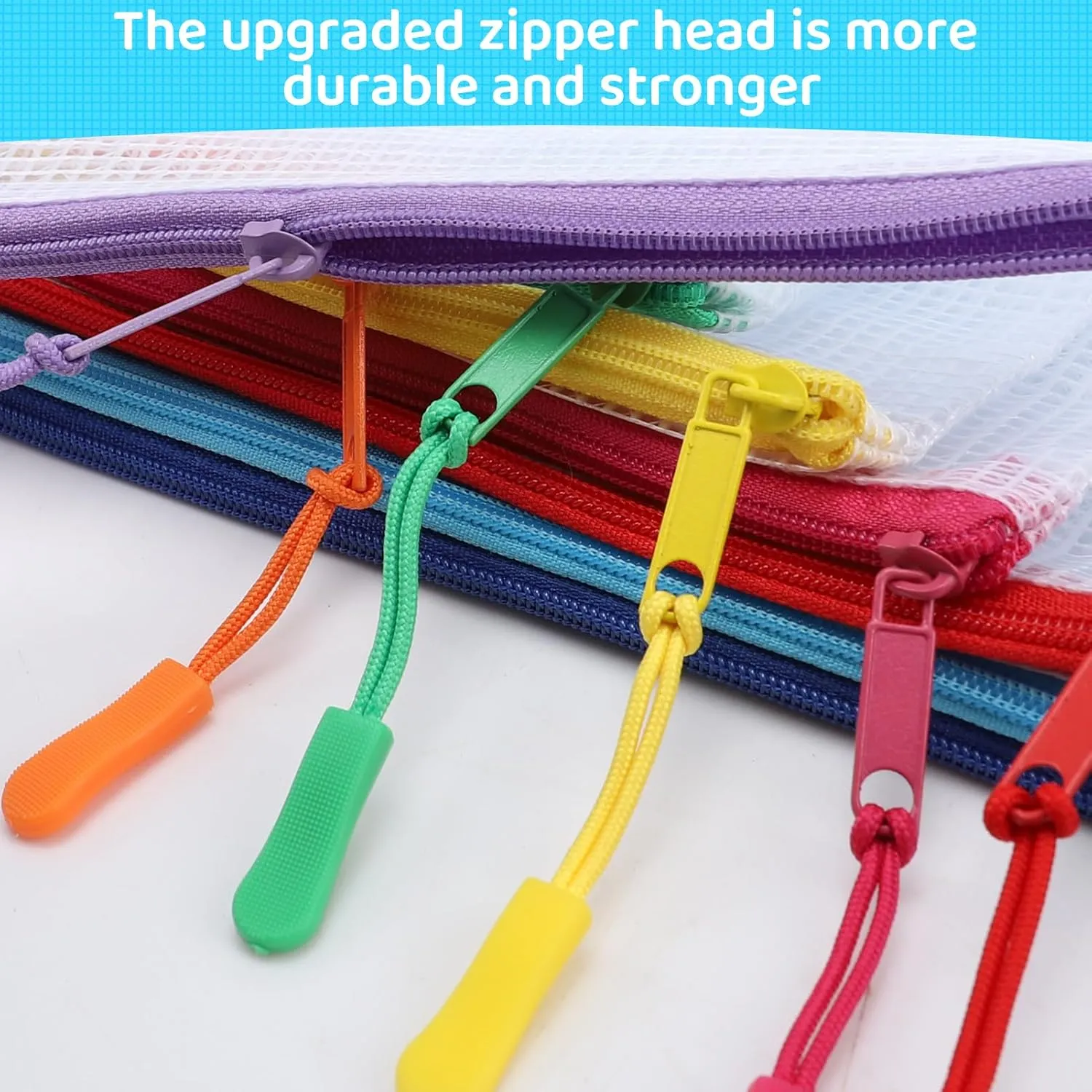 Pouch File Bags Puzzle Storage Bags, A4 13x9 Inches Large Reusable Zipper Pouches for Organizing improbable drawback trillion moralize Classroom Board Game Organization 24pcs Mesh Zipper 