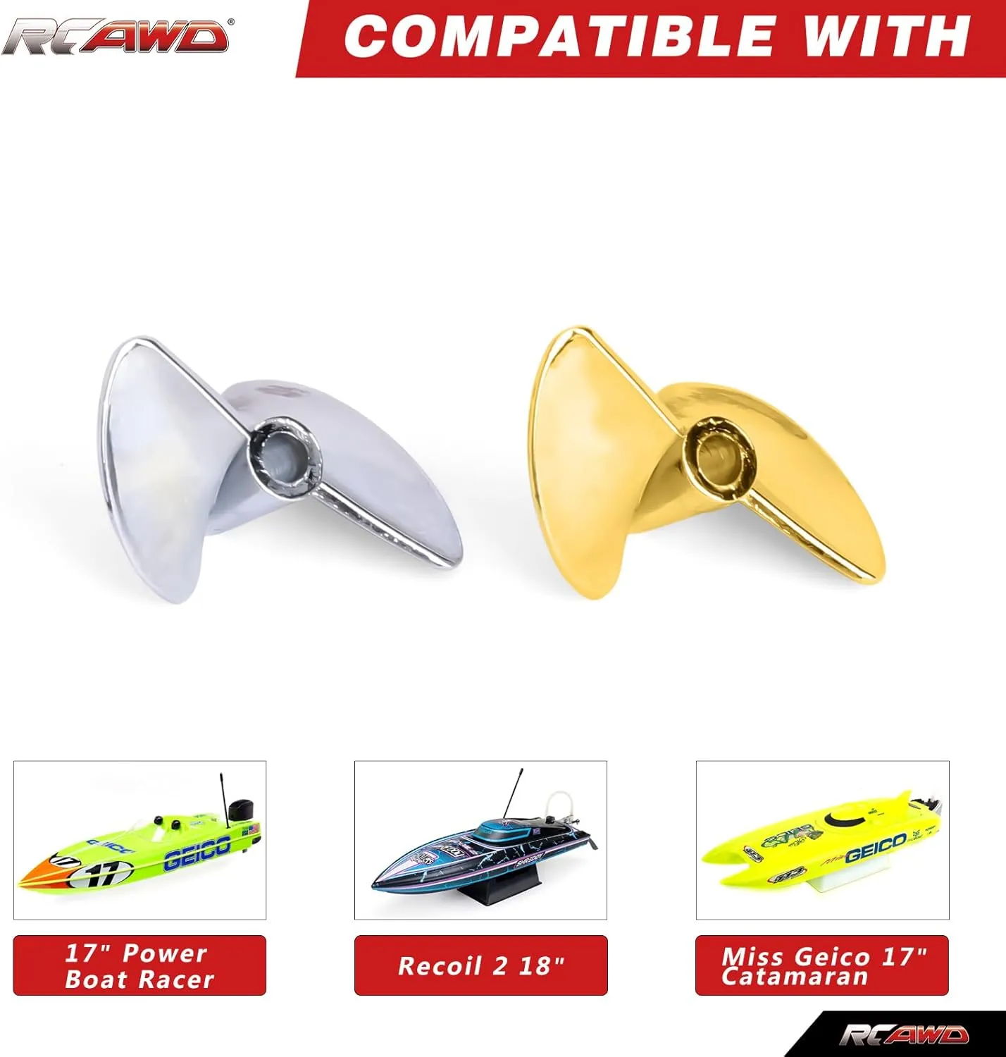 PRB08053 volatility swing deviate tune Sliver Yellow RCAWD Pro Boat Propeller MG17 IM17 Recoil PRB0313$ PRB08044 PRB08019 