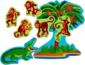 Precut Flannel/Felt Board Figures, 7 Pieces Set lotus Little Folk Visuals Five Monkeys Sitting in a Tree 