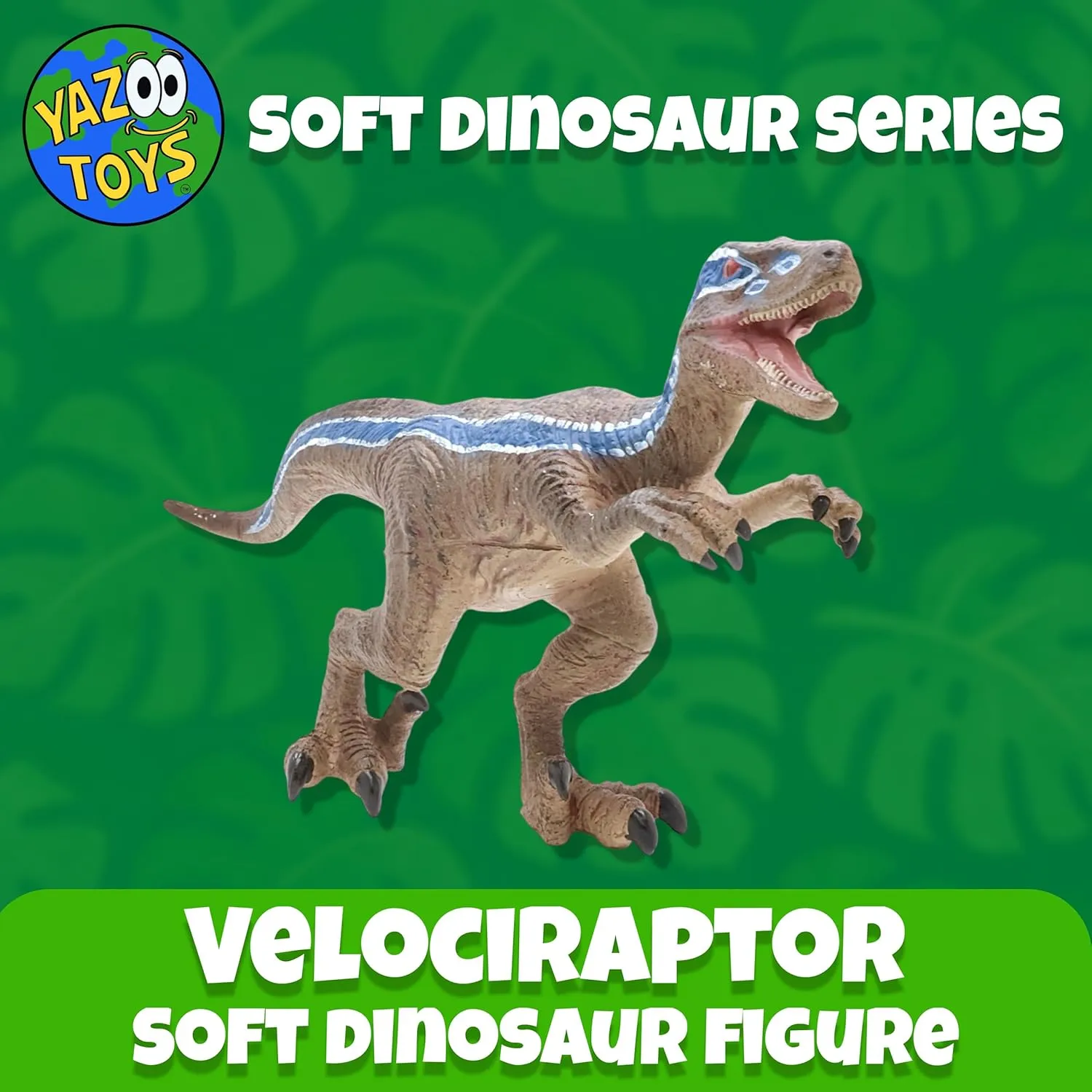 Prehistoric Play for Boys and Girls Velociraptor Blue Soft Dinosaur Toy Figure for Kids - discern Realistic Jurassic Dinosaur World with Safe$ Soft Material - Educational and Fun 
