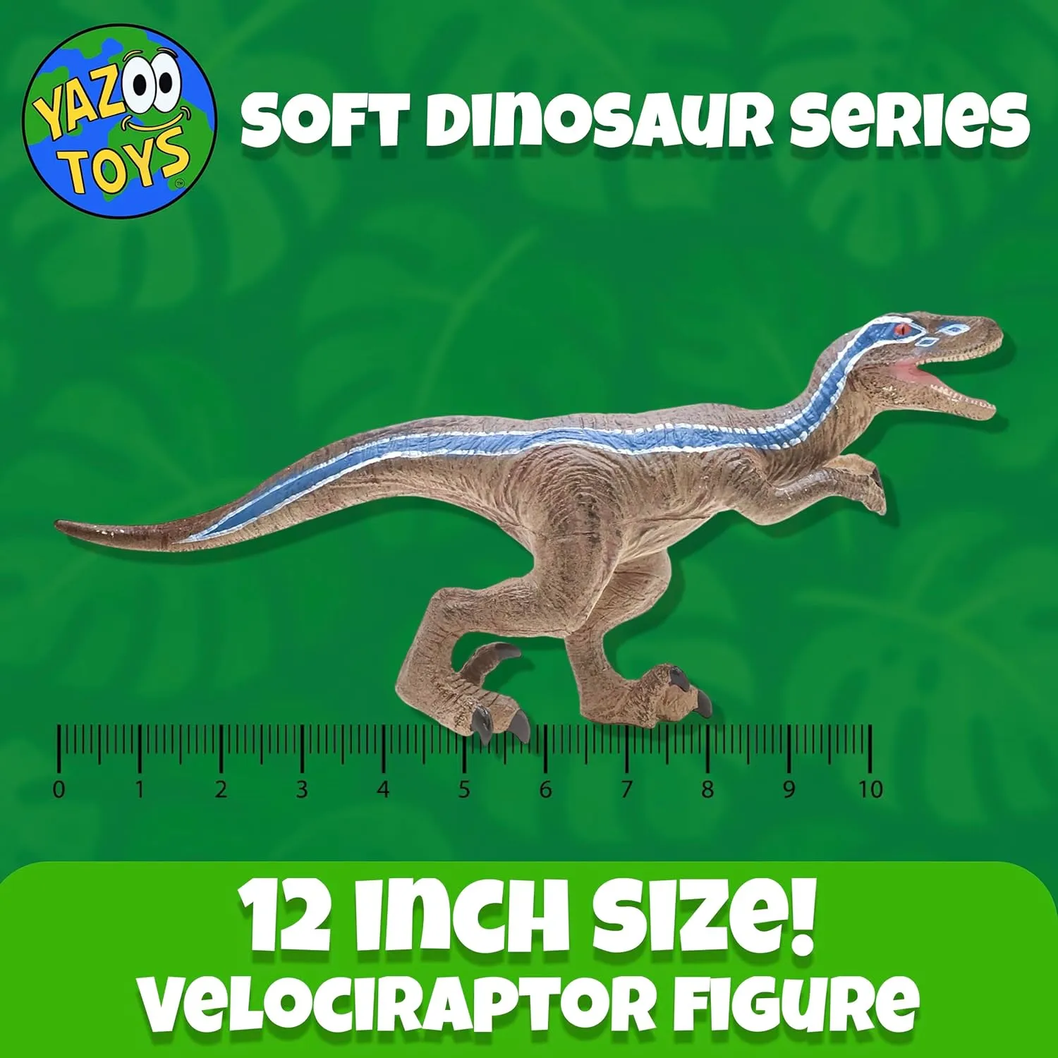 Prehistoric Play for Boys and Girls Velociraptor Blue Soft Dinosaur Toy Figure for Kids - discern Realistic Jurassic Dinosaur World with Safe$ Soft Material - Educational and Fun 