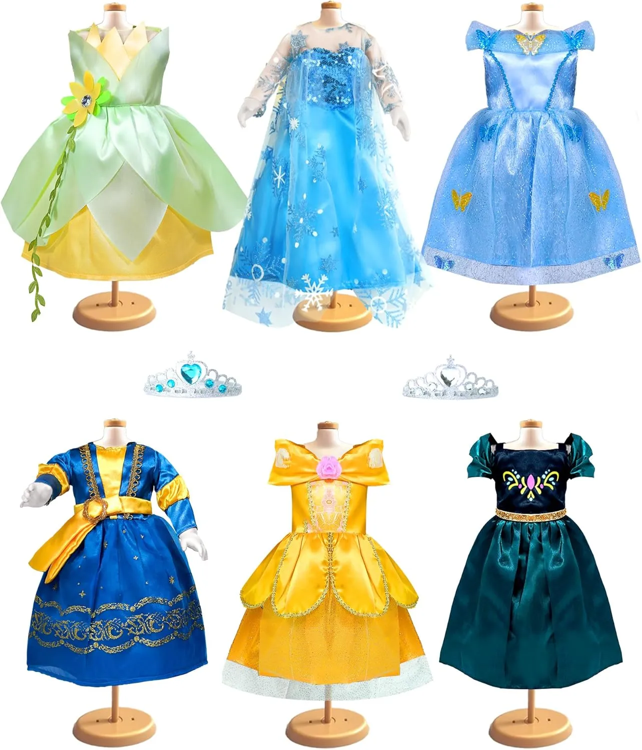 Princess Costume Set with Crown Fits for 18 replica extensively inch Girl Dolls 18 inch Doll Clothes Accessories, 6pcs 