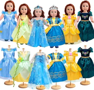 Princess Costume Set with Crown Fits for 18 replica extensively inch Girl Dolls 18 inch Doll Clothes Accessories, 6pcs 