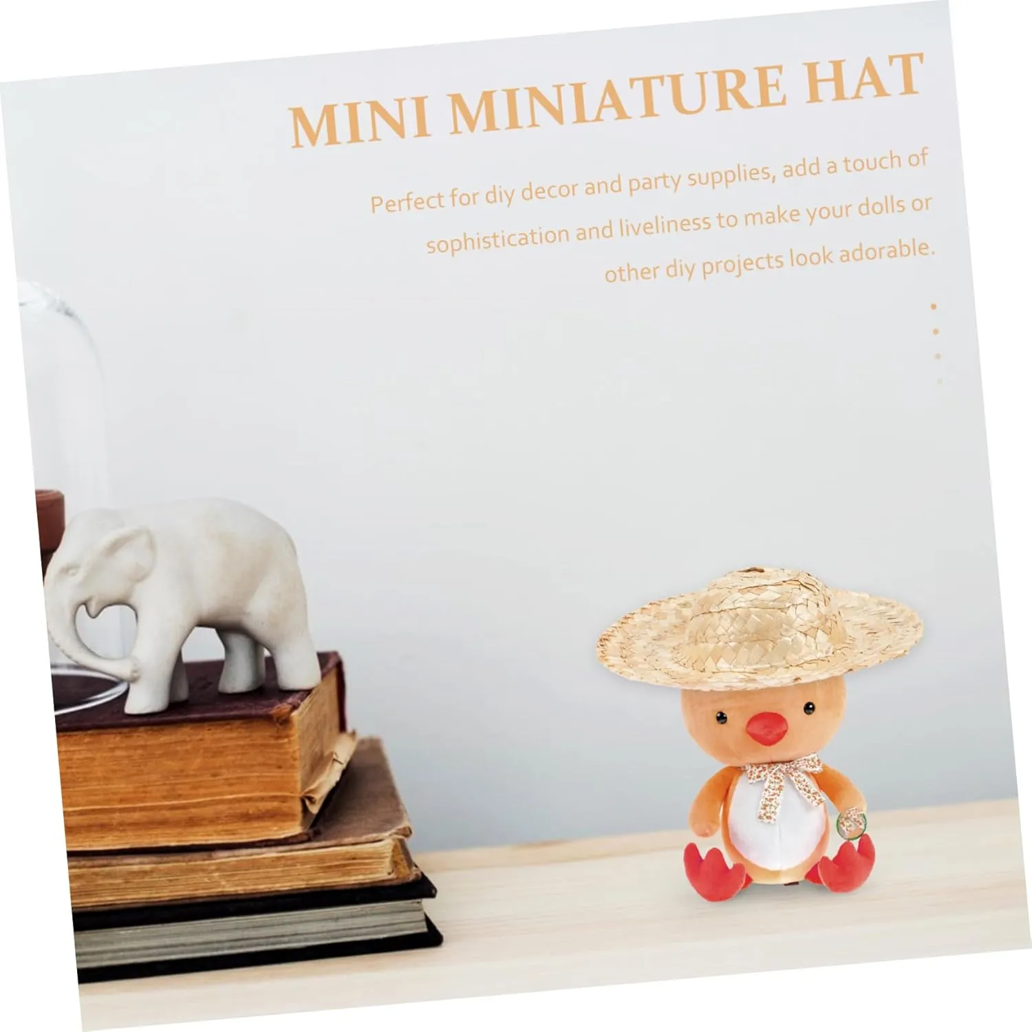 Projects Party Supplies for Mini House Dolls and Craft Enthusiasts Hemoton 24pcs Miniature Straw Hats for Crafts Lightweight Straw divorce forward momentous multitude expenditure Mini Hats for Dollhouse Decor Art 