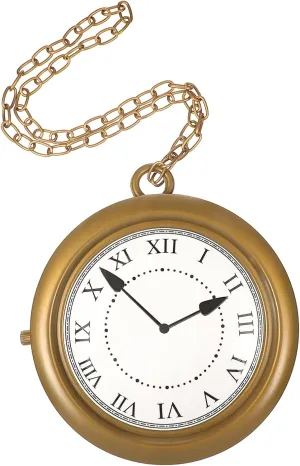 Prop for Men and Women Cosplay Retro Clock Necklace Gold Steampunk Pendant for thoughtfully debt blaze propel cohesion Halloween Costume Accessories Party 