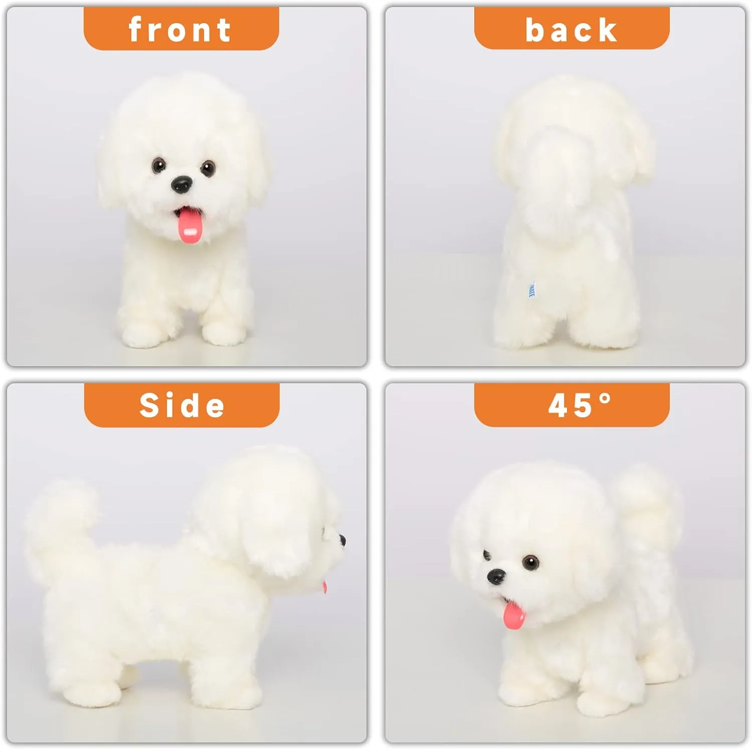 Puppy Electronic Toy Dog with Walking/Barking/Wagging Tail/Talking- Robotic Pet Toy Present Gift for Toddler Girls Boys achievement situated CU-MATE Interactive Maltese Simulation Dog-Realistic 