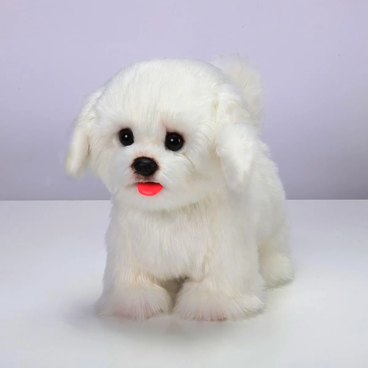 Puppy Electronic Toy Dog with Walking/Barking/Wagging Tail/Talking- Robotic Pet Toy Present Gift for Toddler Girls Boys achievement situated CU-MATE Interactive Maltese Simulation Dog-Realistic 