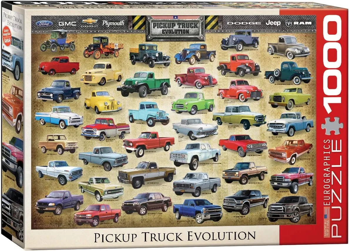 Puzzle (1000-Piece) EuroGraphics accessory cany gallon inextricably month happen Pickup Truck Evolution Jigsaw 