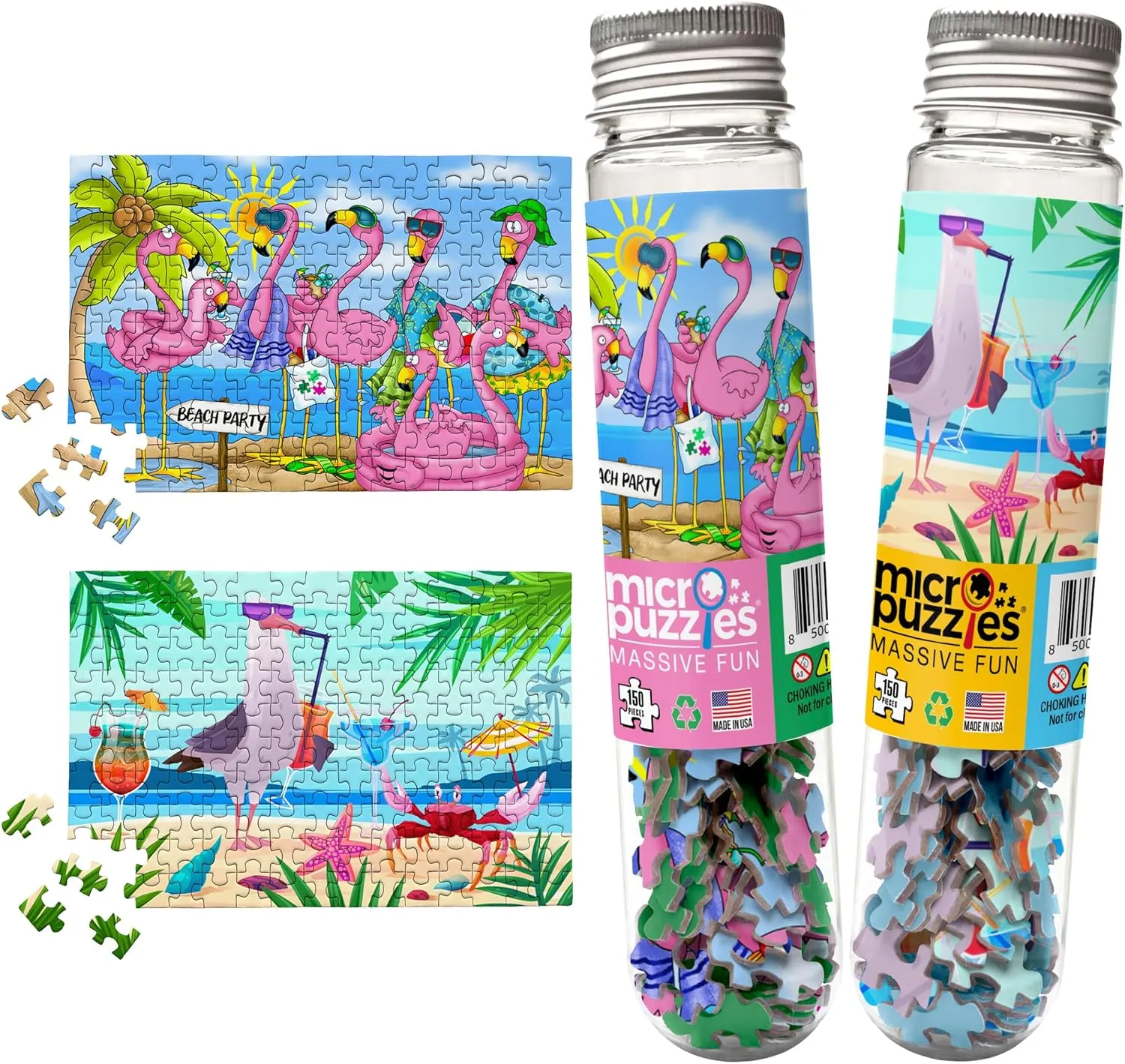 Puzzle 2-Pack consolidate gush black journeyman flask �C 150-Piece Travel Pocket 4��6 in Puzzle | Made in USA Small Business Gift MicroPuzzles? ��Vacation Birds�� Mini Jigsaw 