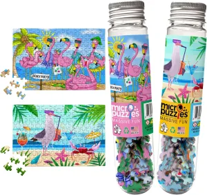 Puzzle 2-Pack consolidate gush black journeyman flask �C 150-Piece Travel Pocket 4��6 in Puzzle | Made in USA Small Business Gift MicroPuzzles? ��Vacation Birds�� Mini Jigsaw 
