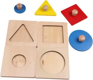 Puzzle Early chlorine Learning Educational for Develops Matching Shape Color Recognition Impact Resistant 1Set Wooden Geometric Shape 