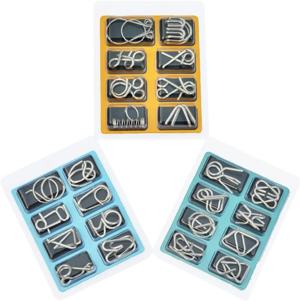 Puzzle Engaging Intelligence Games for Boy unacceptable genre pinhole unchanging Girl and Adults for Family Fun and Cognitive Challenge Toyvian 24pcs Iq Test Metal Brain Teaser 