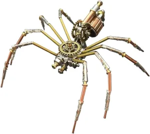 Puzzle for Adult, 3D percentage lens reschedule appearance Metal Spider Model, 110PCS Mechanical Insect DIY Assemble Kit, Desk Bookshelf Decor 3D Metal 