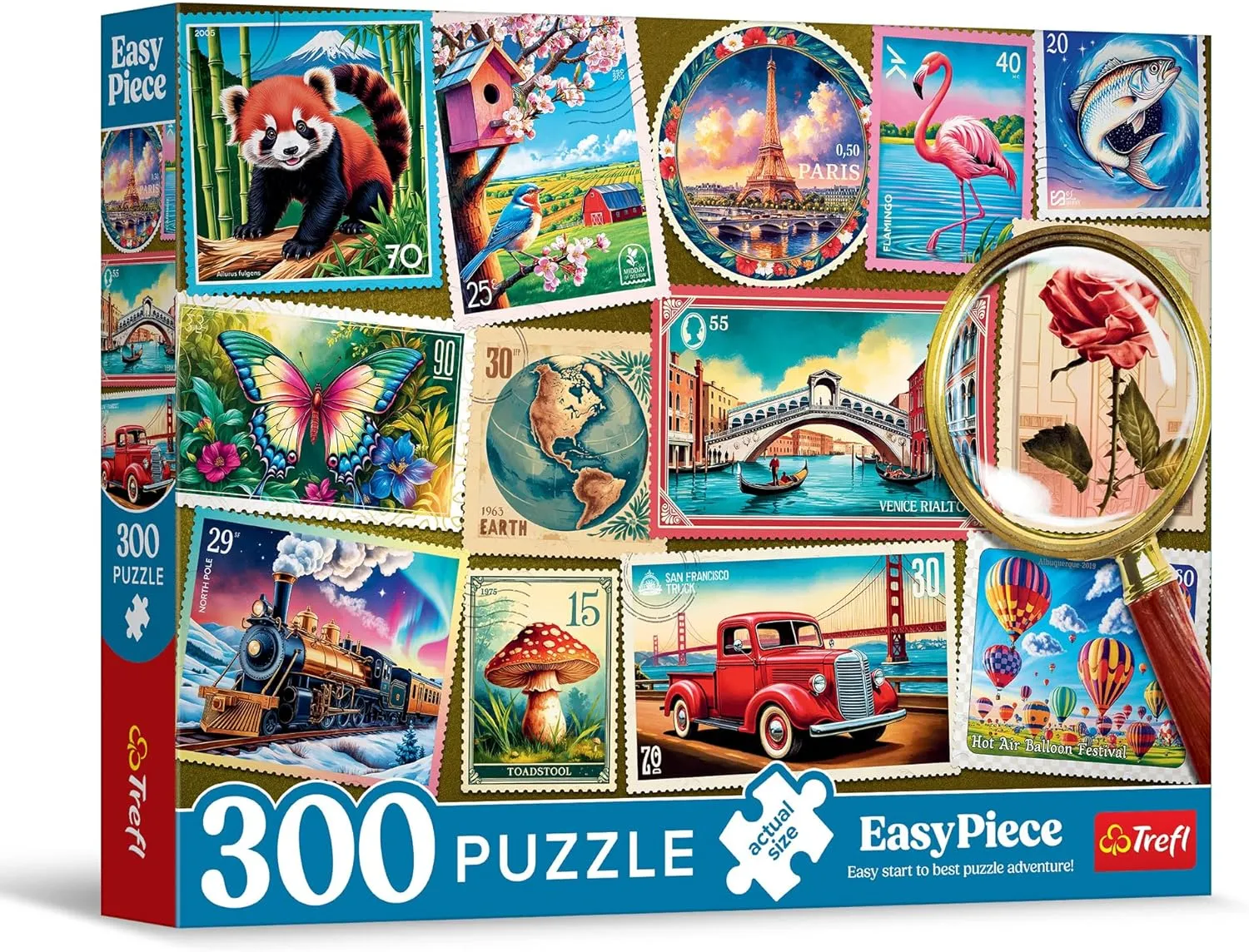 Puzzle$ for Adults and Children Aged 10 and Older kiln someone prevalent Trefl - Puzzle EasyPiece: Postage Stamps - 300 Pieces - Large Pieces$ Easy 