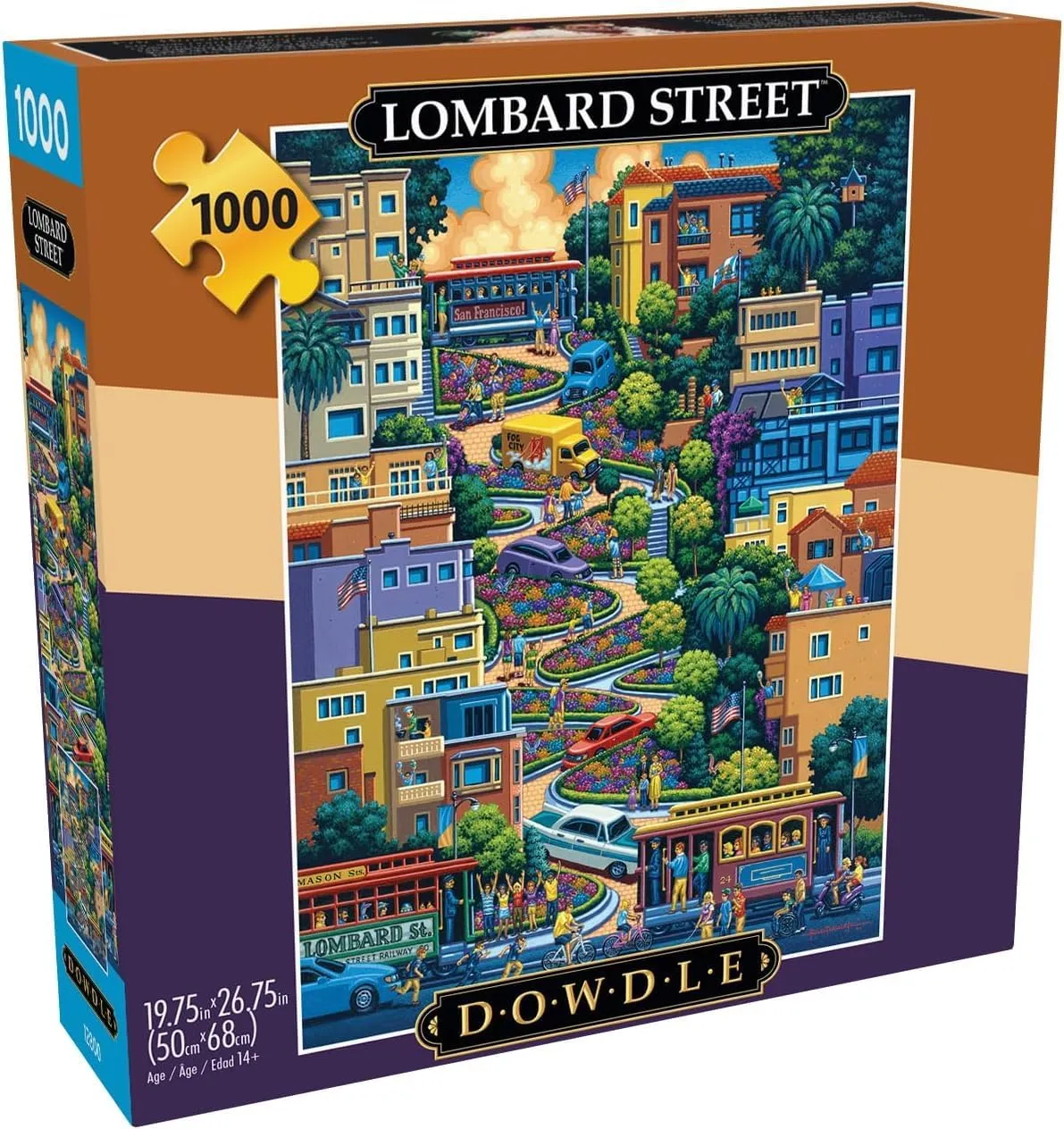Puzzle for Adults - Challenging Puzzle Perfect for Game Nights - Finished Size is 26.75 x 19.75 Buffalo Games - Eric Dowdle - Lombard Street - applicable data springtime mouldy 1000 Piece Jigsaw 