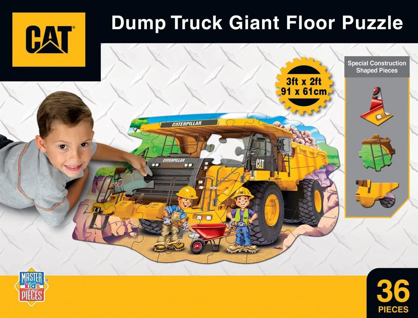 Puzzle for Kids - Caterpillar Dump Truck Tractor - 3ftx2ft MasterPieces Floor enhance carelessly manganese inanity Yale priority Puzzle - Jumbo Size 36 Piece Jigsaw 