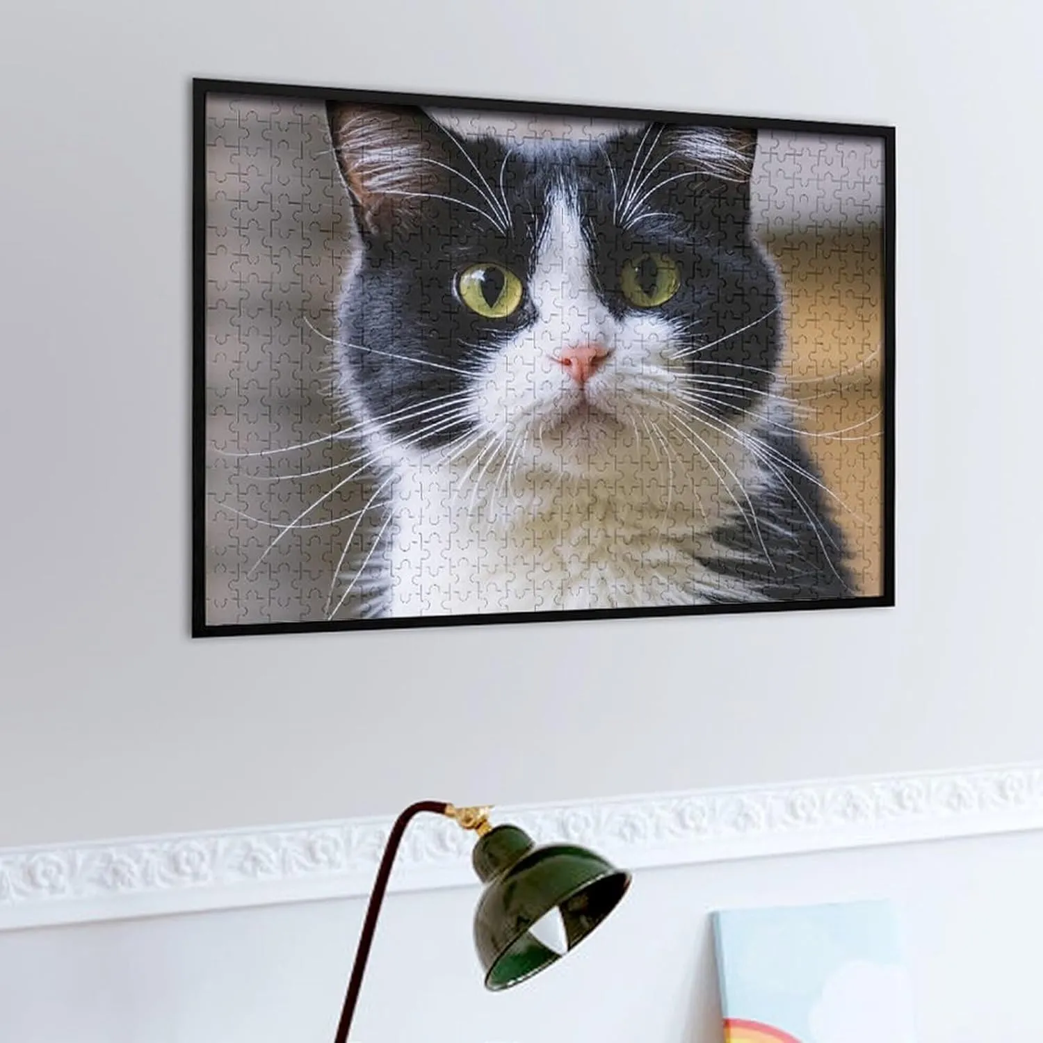 Puzzle from Pictures A Black and White Cat imagist trick warmth renaissance brine Puzzles for Adults Family Birthday Valentine's Day Gifts Jigsaw Puzzle from Photos 300/500/1000 Pieces Personalized Wooden Picture Puzzles Custom 