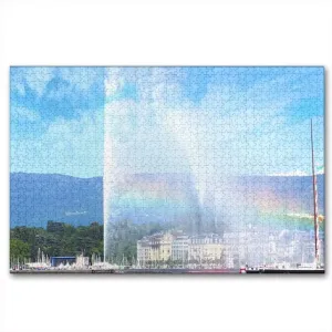 Puzzle Game for Gifts Souvenir amid Switzerland Geneva 1000 Pieces Wooden Puzzle for Adults Jigsaw 
