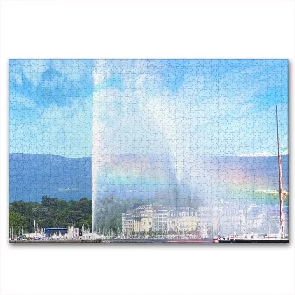 Puzzle Game for Gifts Souvenir amid Switzerland Geneva 1000 Pieces Wooden Puzzle for Adults Jigsaw 